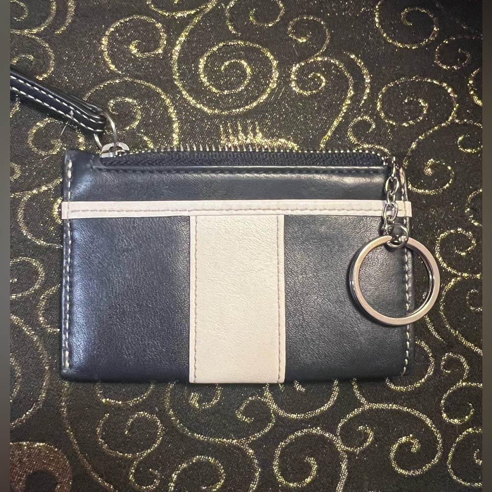Coach Navy Blue and Cream Leather Wallet & Coin Purse 2 pc Duo - Picture 14 of 16